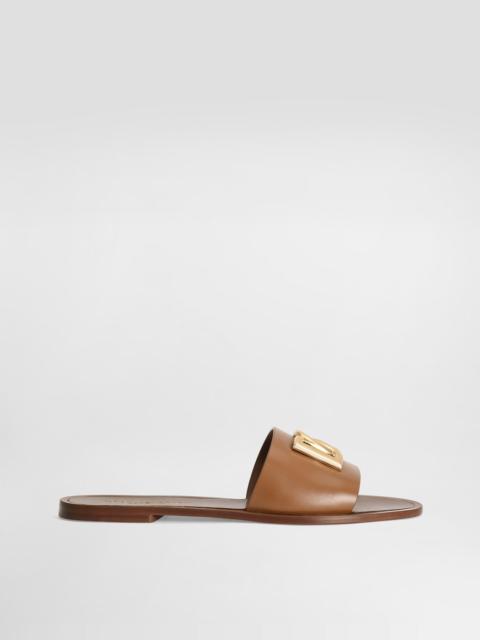 flat slippers in calfskin