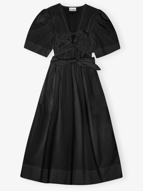 BLACK STRETCH COTTON DRESS