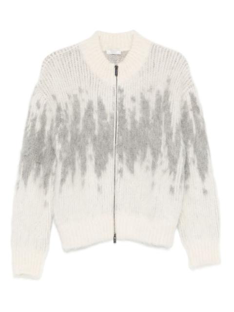 zip pattern cardigan