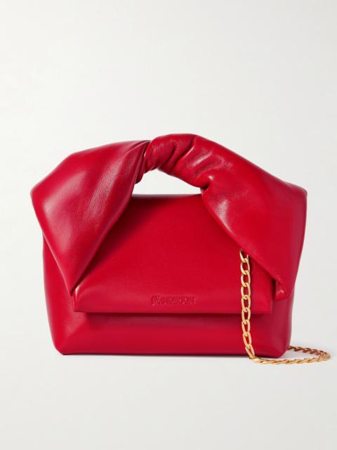 Twister small leather tote Red