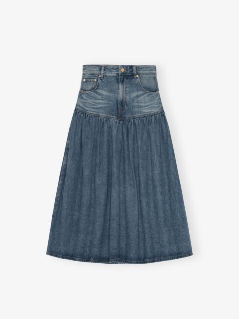 BLUE SOFT RIGID DENIM LONG SKIRT