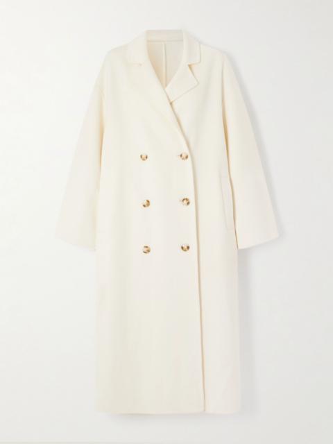 Borneo double-breasted wool and cashmere-blend coat Ivory