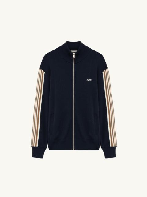 KNITTED TENNIS VISCOSE ZIP JACKET MAN