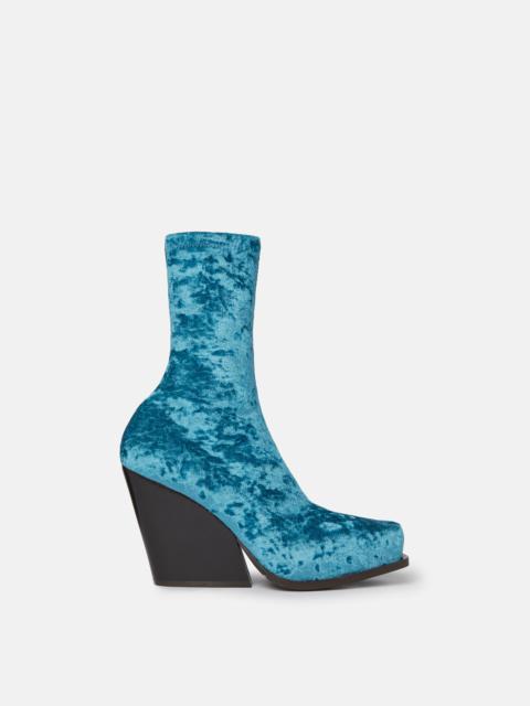 Crushed Velvet Cowboy Ankle Boots