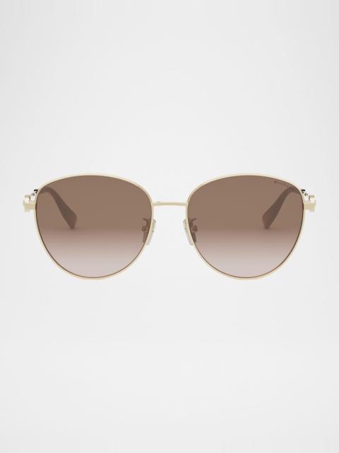 Round Metal & Nylon Sunglasses