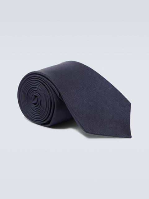 Horsebit silk jacquard tie