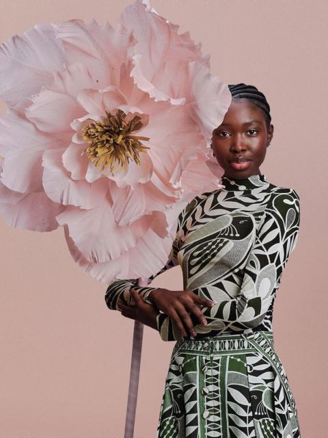 Black Lace Nature Jersey Blouse