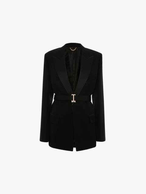 Belted Tailored Jacket In Black