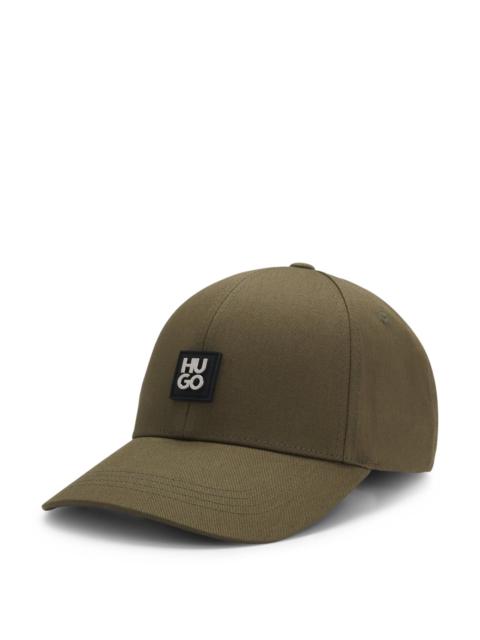 COTTON-TWILL CAP WITH STACKED LOGO