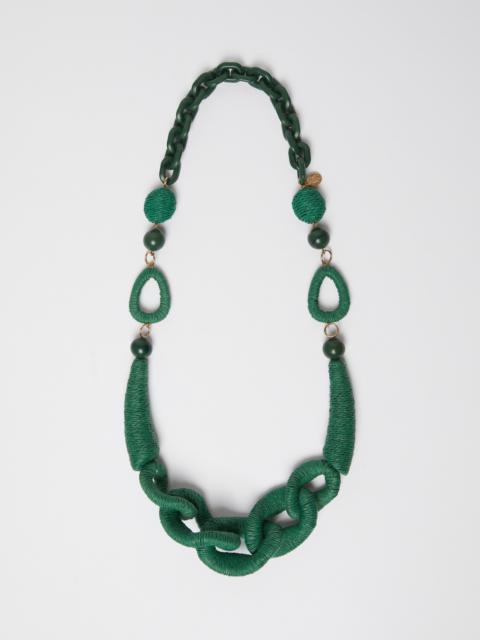 TEISMO Straw and resin necklace