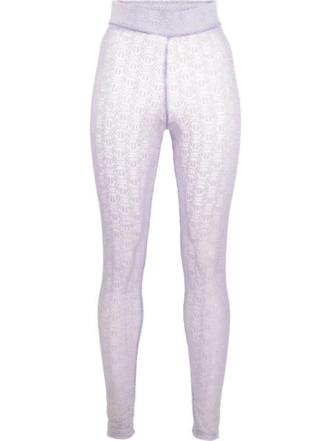 monogram-pattern leggings