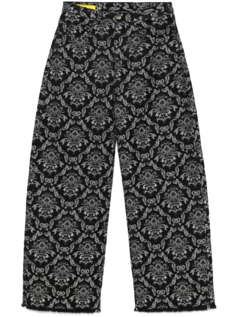 patterned-jacquard jeans