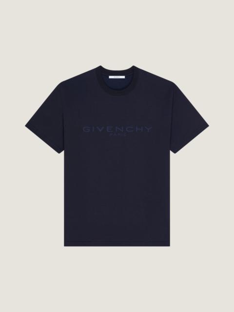T-SHIRT IN COTTON AND SILK WITH GIVENCHY PARIS JACQUARD