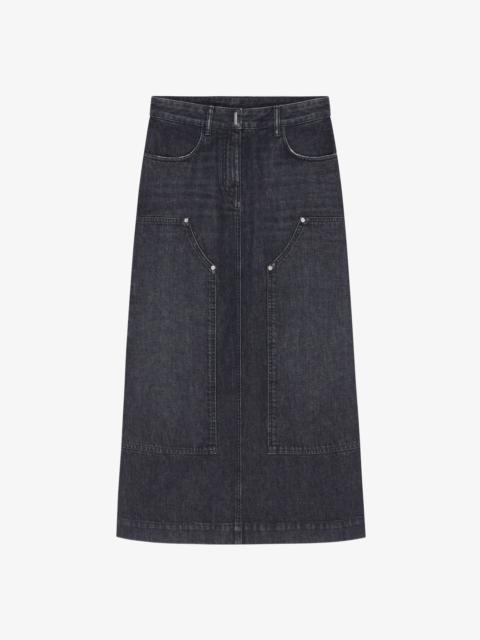 SKIRT IN DENIM WITH PATCHES