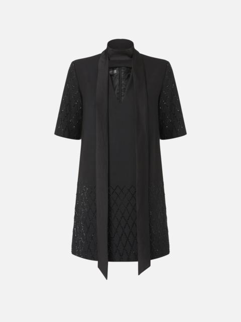 T-SHIRT-STYLE DRESS WITH RHINESTONES