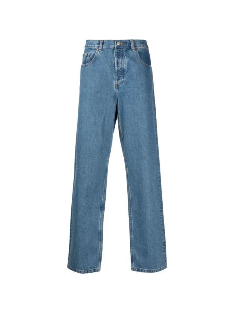 high-rise straight leg jeans