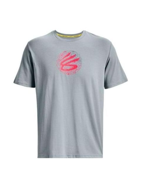 Under Armour Curry Mothers Day Logo T-shirt 'Grey Pink' 1378028-465