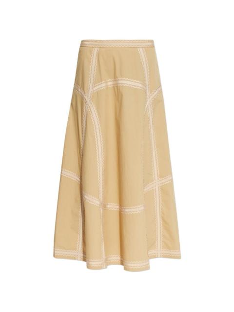 Norah panelled midi skirt
