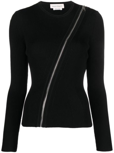 zip-detail sweatshirt
