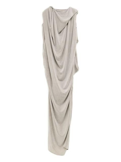 draped cowl-neck asymmetrical dress