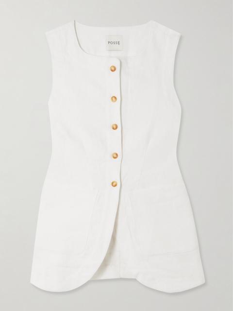 Emma linen vest Ivory