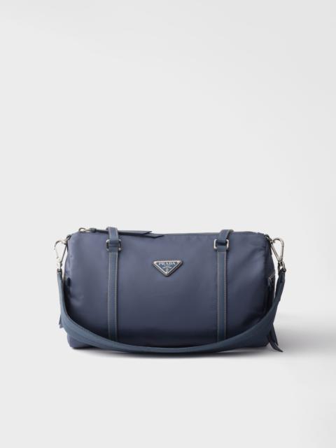 Large Re-Nylon and Saffiano leather duffel bag