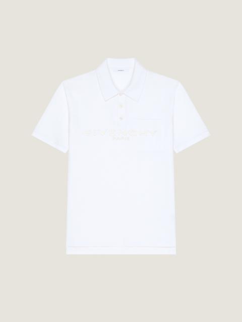 POLO IN COTTON AND SILK WITH GIVENCHY PARIS JACQUARD