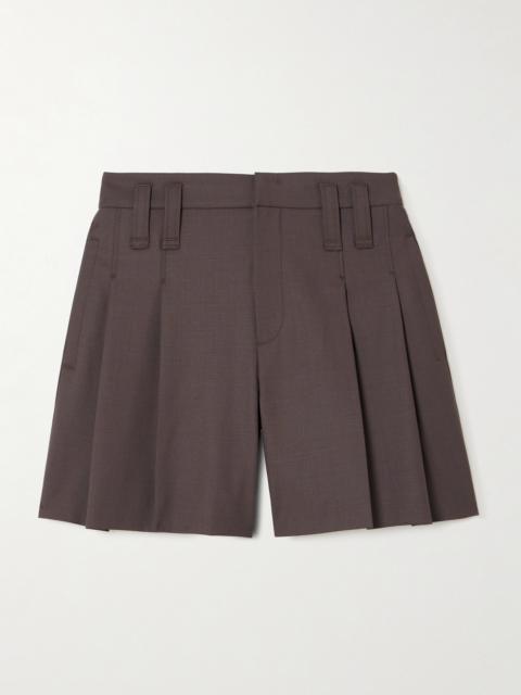 Pleated Wool-blend Shorts