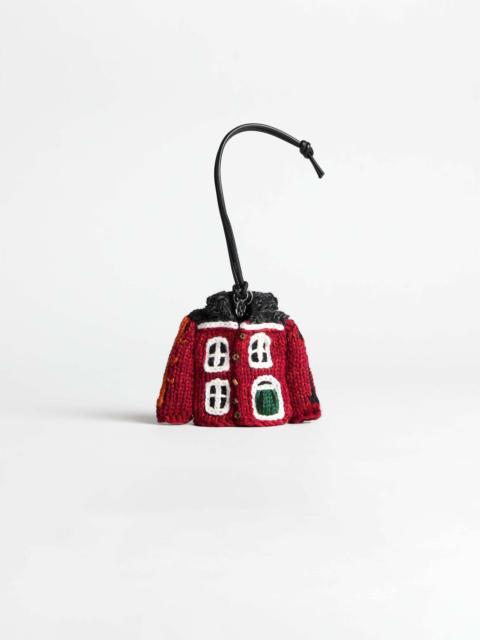 KNITTED HOUSE CARDIGAN CHARM IN RED