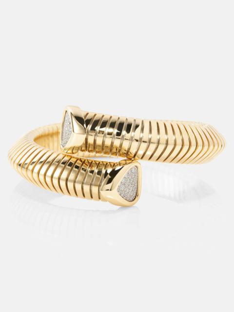 Trisola 18kt gold bangle with diamonds