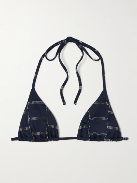 The String Printed Recycled Triangle Bikini Top