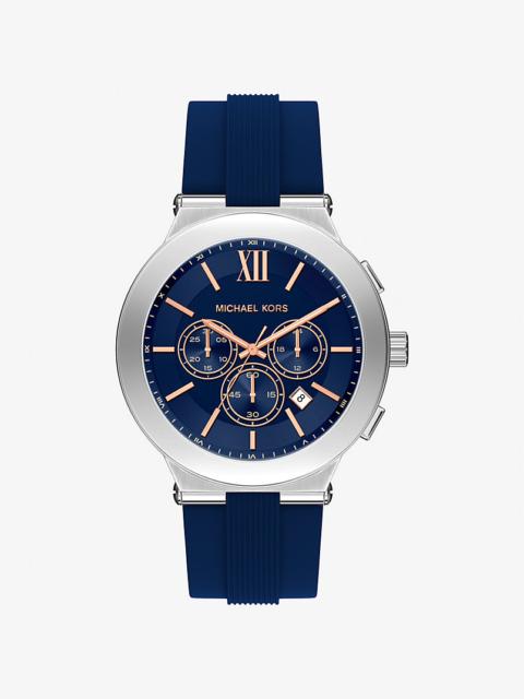 Oversized Billie Silver-Tone and Silicone Watch