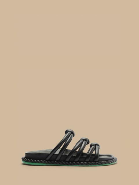 Black Tie Flat Sandal
