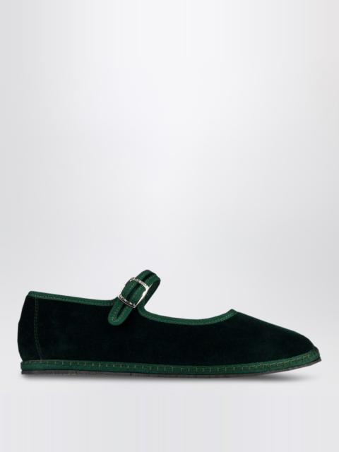 Mary Jane in Laguna green velvet