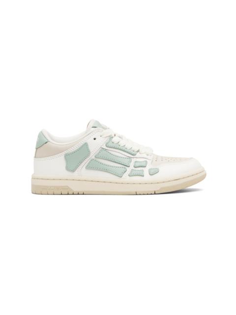 White & Green Skel Top Low Sneakers