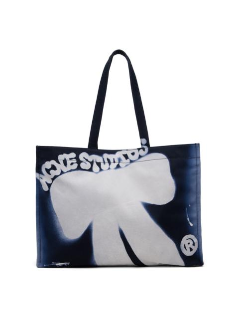 Navy Logo Shopper Tote