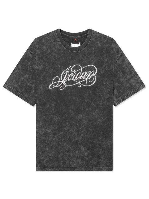 WOMEN'S SHORT-SLEEVE OVERSIZED GRAPHIC T-SHIRT WITH SWAROVSKI® CRYSTALS - OFF NOIR