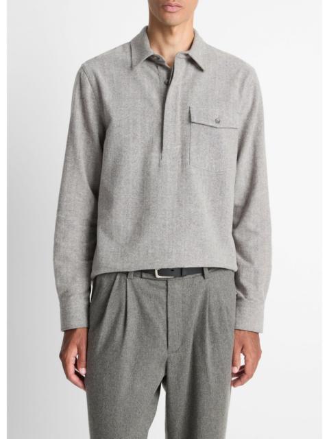 Herringbone Cotton Popover Shirt