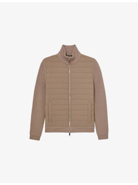 Townsend Funnel-Neck Quilted Knitted Jacket