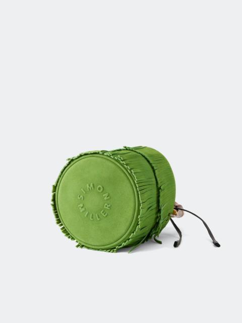 Tiki Fringe Suede Bag In Moss Green