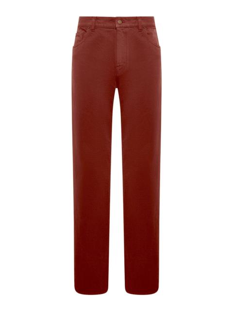 Rey Straight-leg Five Pocket Pant in Burnt Sienna Recycled Cotton Denim