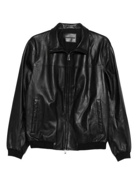 leather bomber jacket