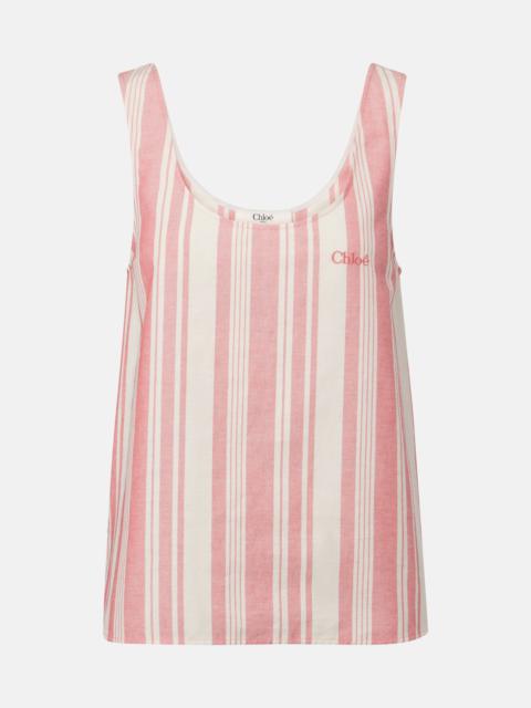 Logo striped cotton top