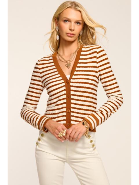 Raven Textured Stripe Button Front Cardigan