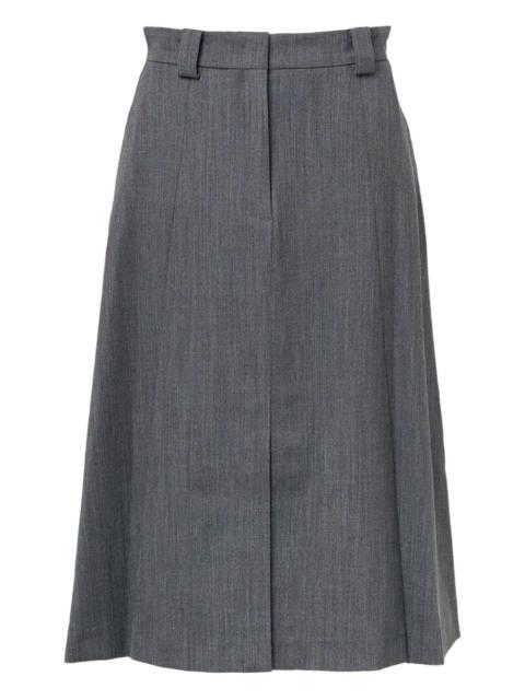 pleated-detail midi skirt