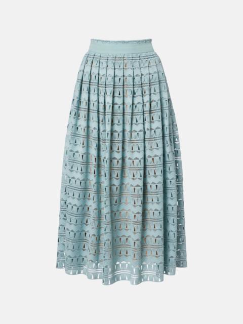 Knitted silk-blend maxi skirt