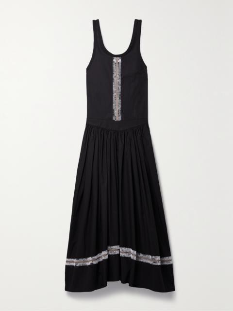 Pocomania Crochet-trimmed Cotton-poplin Maxi Dress
