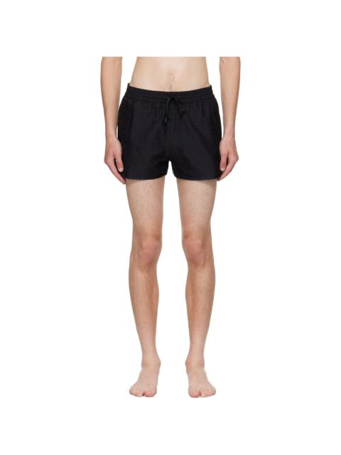 Black Monogram Swim Shorts
