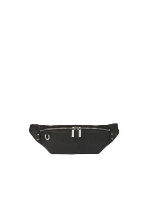 leather double-zip belt bag