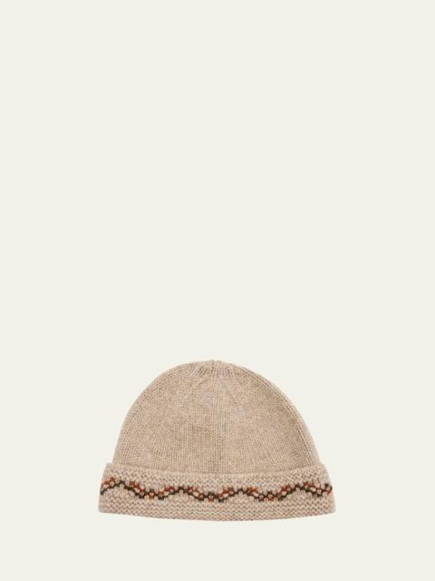 Carezza Embroidered Cashmere Beanie